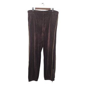 Koman Vintage Brown Velour Track Pants